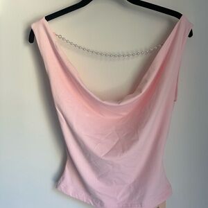 Elegant Pink Drape Neck Top